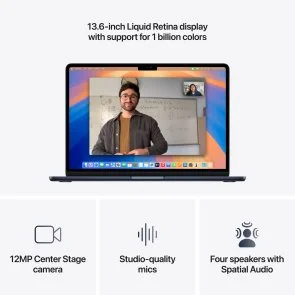Фото: Вживаний Ноутбук Apple MacBook Air 13.6 M4 2025 16/256GB Midnight (MW123 A+) чудовий стан № 5 | KTC