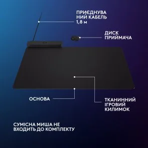 Фото: Килимок Logitech G Powerplay 2 Black (947-000003) № 2 | KTC
