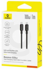 Кабель Baseus Silky Series 100W Type-C / Type-C 1m Black (P10377704113-00)