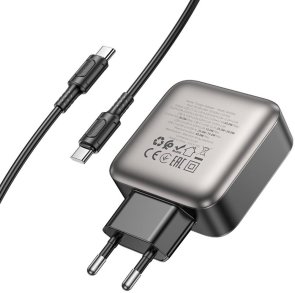 Зарядний пристрій BOROFONE BAS56A Absolute 45W Black with Type-C / Type-C (6941991116278)