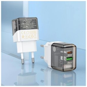 Зарядний пристрій BOROFONE BA80A Scenery 20W Transparent Black (6941991105159)
