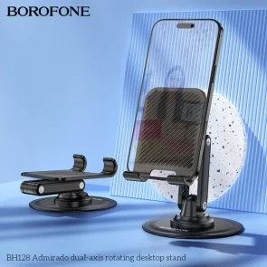 Фото: Універсальний тримач BOROFONE BH128 Admirado Dual-Axis Rotating Desktop Stand Black (6941991120589) № 8 | KTC