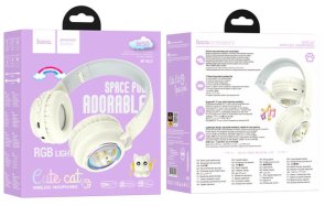 Гарнітура накладна Hoco W50 Cute Fun Bluetooth, Milky White