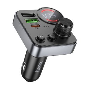 FM-Трансмітер + АЗП Hoco E86 Alegria 48W Black (6942007646956)