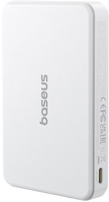 Батарея універсальна Baseus Airpow II Qi2 Magnetic 10000mAh 22.5W Moon White with Simple Series Cable (P10080000213-00)
