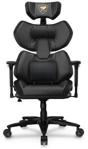 Крісло ігрове Cougar Terminator Elite Gold, PU шкіра, Al основа, Black