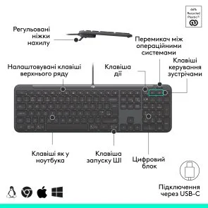 Фото: Комплект клавіатура+миша Logitech Signature Slim MK620 for business Graphite (920-013349) № 6 | KTC