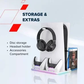 Фото: Підставка Canyon CS-51 RGB PS5 Slim/DE Charge Black (CND-CSPS5B-1) № 6 | KTC
