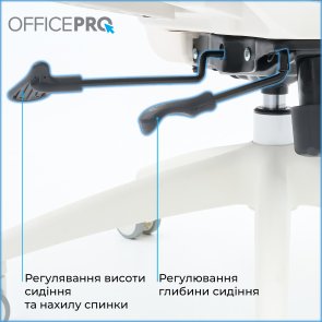 Крісло OfficePro Skyline OC680 White/Light Gray (OC680-W-LG-LG)