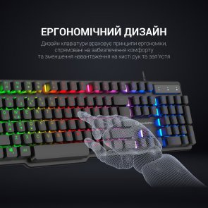  Клавіатура GamePro GK380 RGB USB Black
