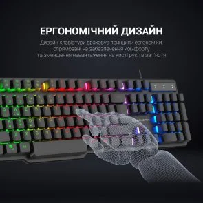 Фото: Клавіатура GamePro GK380 RGB USB Black № 10 | KTC