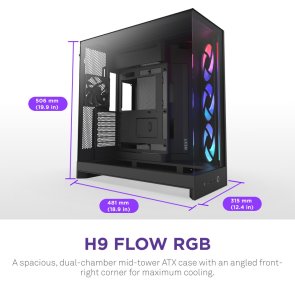 Корпус NZXT H9 Flow RGB Black with window (CM-H92FB-R1)