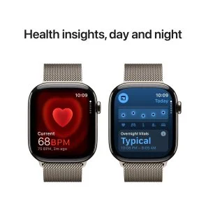 Фото: Смарт годинник Apple Watch Series 10 GPS Cellular - 42mm Natural Titanium Case with Natural Milanese Loop (MWXF3) № 5 | KTC