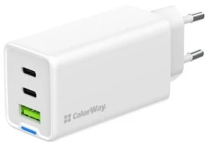 Фото: Зарядний пристрій ColorWay GaN Mini 65W White (CW-CHS058PD-WT) № 3 | KTC