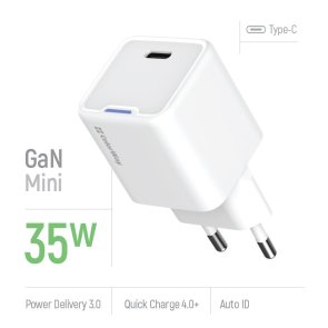 Зарядний пристрій ColorWay GaN Mini PD 35W White (CW-CHS056PD-WT)