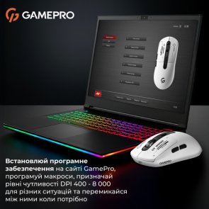 Миша GamePro Genesis Winner WL/BT/USB White (GM079W)