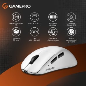 Миша GamePro Genesis Avenger White (GM096W)
