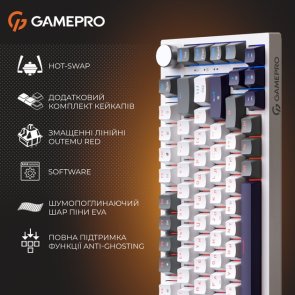 Клавіатура GamePro Genesis Warden MK160P Outemu Red Switches White/Grey