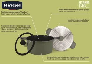 Фото: Каструля Ringel Zitrone 2.5L Olive (RG-2108-20/OL) № 8 | KTC