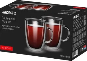 Фото: Набір чашок Ardesto 310ml 2pcs Clear (AR2631BHR) № 2 | KTC