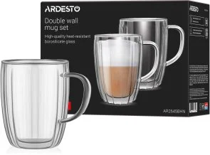 Фото: Набір чашок Ardesto 450ml 2pcs Clear (AR2645BHN) № 5 | KTC