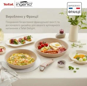 Фото: Набір сковорідок Tefal Ingenio Delight 24cm/ 28cm 3pcs Beige (L7839043) № 12 | KTC