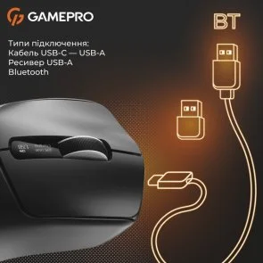 Фото: Миша GamePro Genesis Ranker WL/BT/USB Black (GM012B) № 7 | KTC