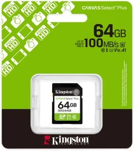 Фото: FLASH пам'ять Kingston Canvas Select Plus Gen3 UHS-I U1 V10 SDXC 64GB (SDS3/64GB) № 2 | KTC