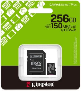 FLASH пам'ять Kingston Canvas Select Plus Gen3 UHS-I U1 V10 A1 Micro SDXC 256GB with adapter (SDCS3/256GB)