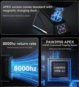 Миша Ajazz AJ179 Apex WL/BT/USB Black (AJM179-A-B)