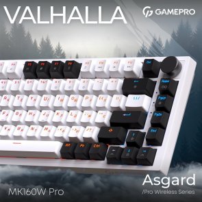 Клавіатура GamePro Asgard Valhalla MK160B Pro RGB WL/BT/USB White (MK160W Pro)