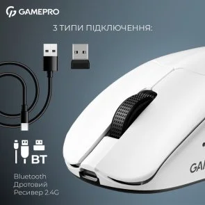 Фото: Миша GamePro Asgard Surt WL/BT/USB White (GM017W) № 7 | KTC