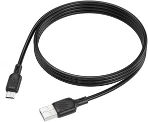 Кабель BOROFONE BX113 Lenny 2.4A AM / MicroB 1m Black (6941991115417)