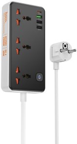 Мережевий фільтр Hoco AC8A Storm 4xUSB 3/1.5m Black (6942007600095)