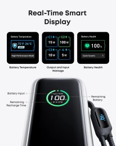 Батарея універсальна Anker 25000mAh 165W Built-In Double USB-C Cables Silvery (A1695H41)