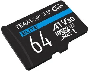 Фото: FLASH пам'ять Team Elite A1 Micro SDXC 64GB with adapter (TEAUSDX64GIV30A103) № 2 | KTC