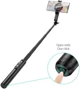 Селфі монопод Hoco K25 Sherkhan magnetic aluminum alloy live broadcast holder Black (6942007646314)