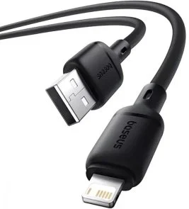 Фото: Кабель Baseus Silky Series 2.4A AM / Lightning 1m Black (P10377702113-00) № 2 | KTC