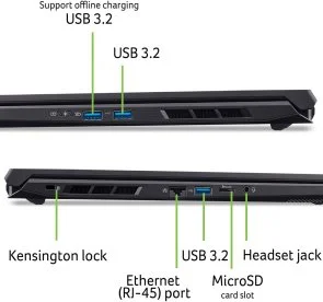 Фото: Ноутбук Acer Nitro V 17 AI ANV17-41-R7NT NH.QYVEU.006 Black - 17.3" IPS 180 Гц / AMD Ryzen 7 / 260 / DDR5 32 ГБ / PCI-E SSD 1 ТБ / GeForce RTX 5060 № 7 | KTC