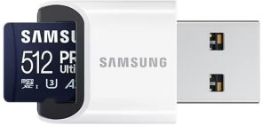 FLASH пам'ять Samsung Pro Ultimate UHS-I U3 A2 V30 Micro SDXC 512GB with USB adapter (MB-MY512SB/WW)
