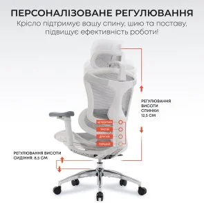 Фото: Крісло SIHOO Doro C300L White (DORO-C300L-A3-102) № 7 | KTC