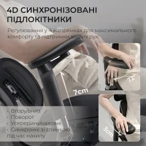 Фото: Крісло SIHOO Doro S100 Black (S100-M301) № 12 | KTC