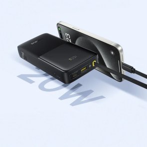 Батарея універсальна Baseus Bipow 2 20000mAh, 20W, 2xUSB, 1xType-C, Black