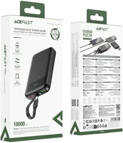 Фото: Батарея універсальна Acefast M13 10000mAh 22.5W Black with USB Type-C (6974316283959) № 4 | KTC