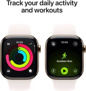 Фото: Смарт годинник Apple Watch 11 GPS LTE 46mm - Gold Titanium Case with Light Blush Sport Band - M/L (MFD64) № 5 | KTC