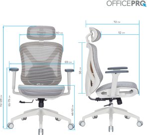 Крісло OfficePro Atlas OC630-W-LG-LG White/Light Gray