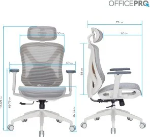 Фото: Крісло OfficePro Atlas OC630-W-LG-LG White/Light Gray № 8 | KTC