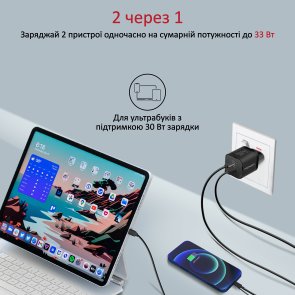 Зарядний пристрій Promate Powerport 33 Black (powerport-33.black)