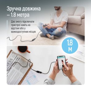 Кабель ColorWay AM / AF 1.8m Black (CW-CBUF076-BK)