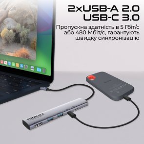 USB-хаб Promate linkhub-5x (6959144066264)